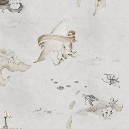 Dekornik Map Stories From The Sea Color kinderbehang