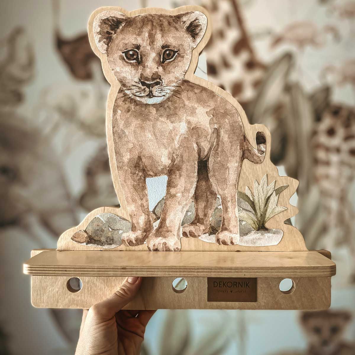 Dekornik Lion wandplank met 3 haakjes