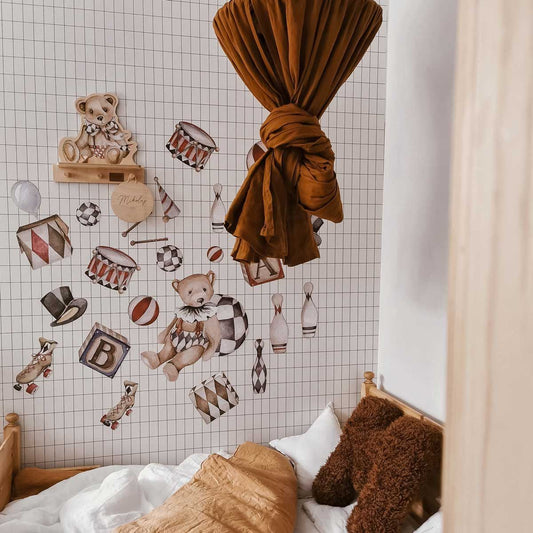 Dekornik Teddy Bear wandplank met 3 haakjes