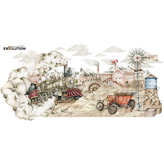 Dekornik Vintage factory muursticker - Industrial Evolution