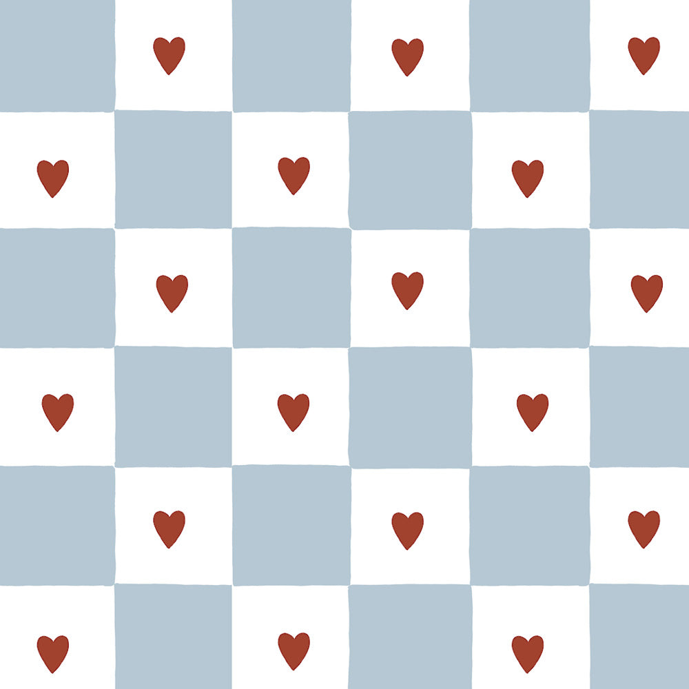 Dekornik French hearts check kinderbehang