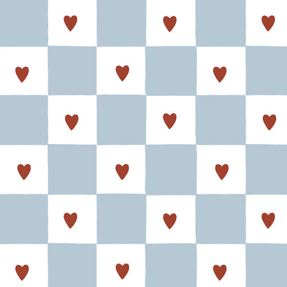 Dekornik French hearts check kinderbehang