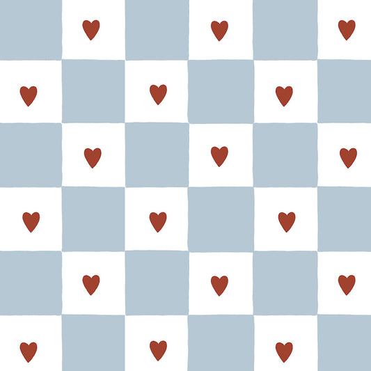 Dekornik French hearts check kinderbehang