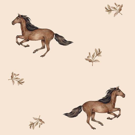 Dekornik Horses Beige kinderbehang