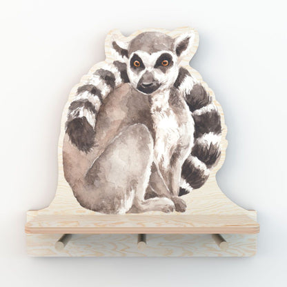 Dekornik Lemur wandplank met 3 haakjes