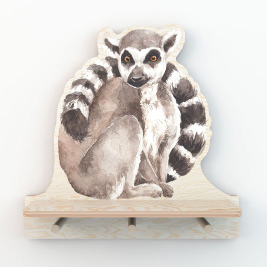 Dekornik Lemur wandplank met 3 haakjes