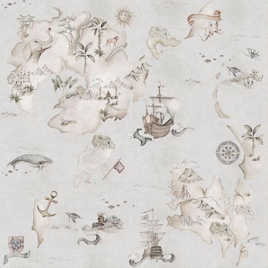 Dekornik Map Stories From The Sea Color kinderbehang