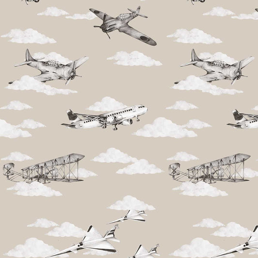 Dekornik Planes Sepia kinderbehang