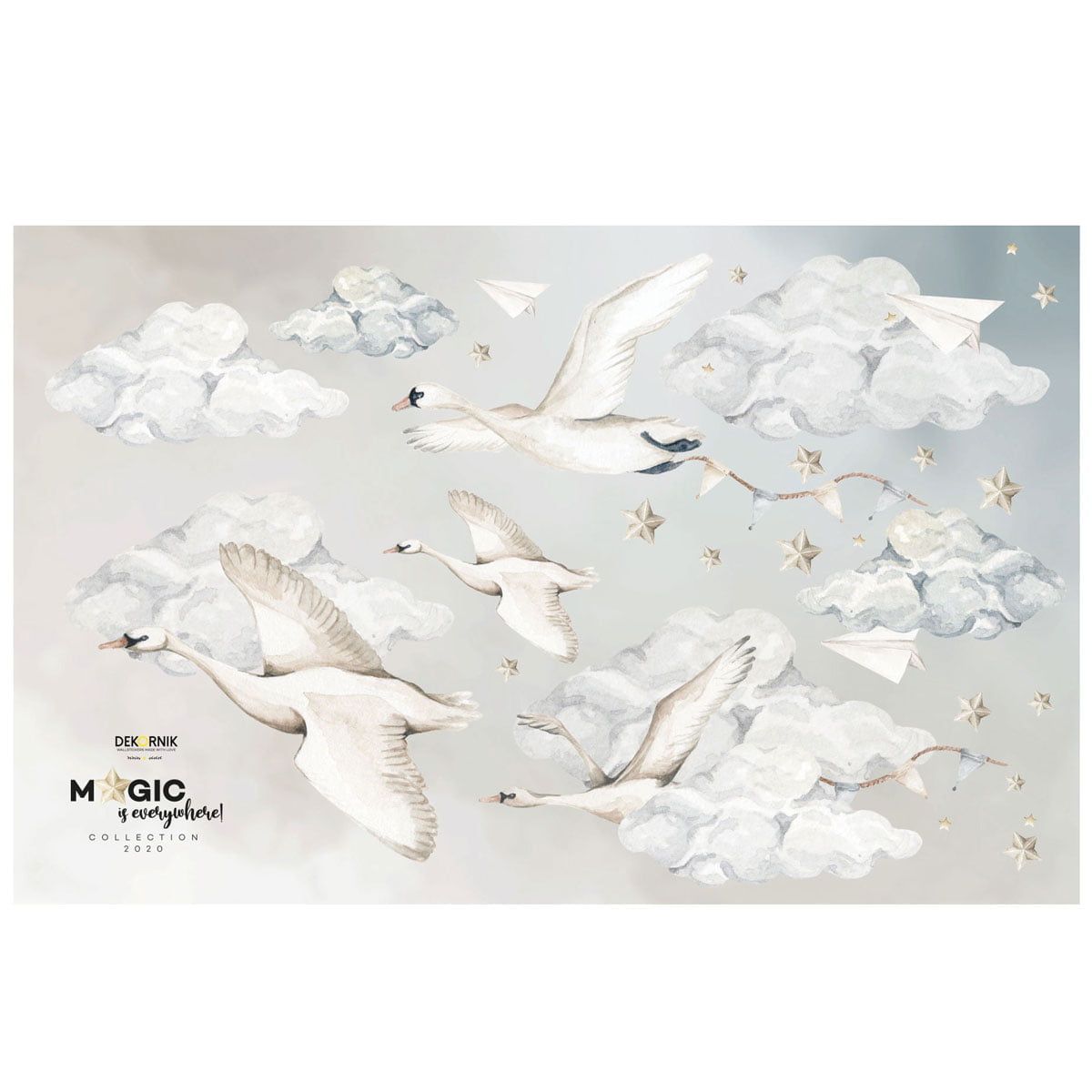 Dekornik Swans muursticker - Magic is Everywhere