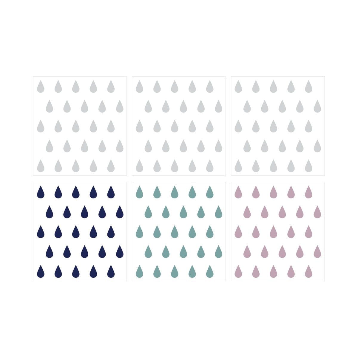 Set: Tropfen Marineblau Lilie Türkis