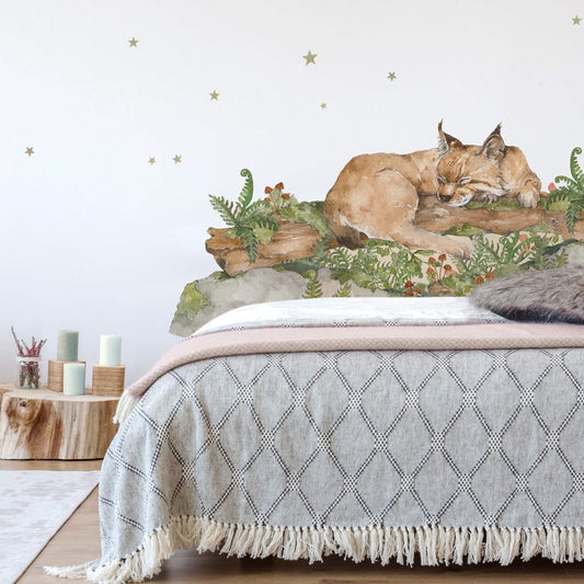 Sleep My Little Wild Cat Behind - The - Bed Wallsticker - 