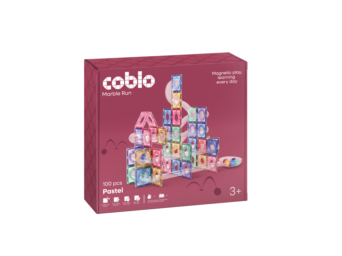 Coblo Magnetische Knikkerbaan Pastel – 100 stuks verpakking