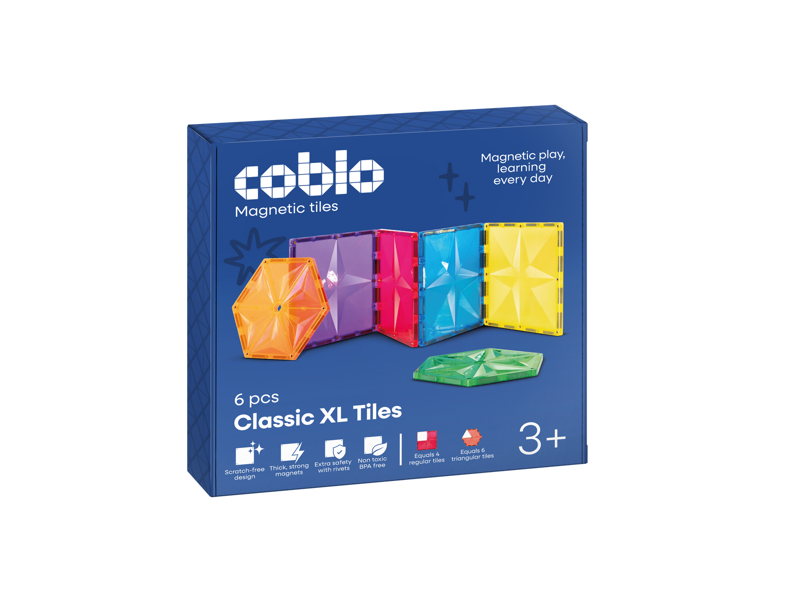 Coblo Magnetische Tegels Classic XL – 6 stuks verpakking