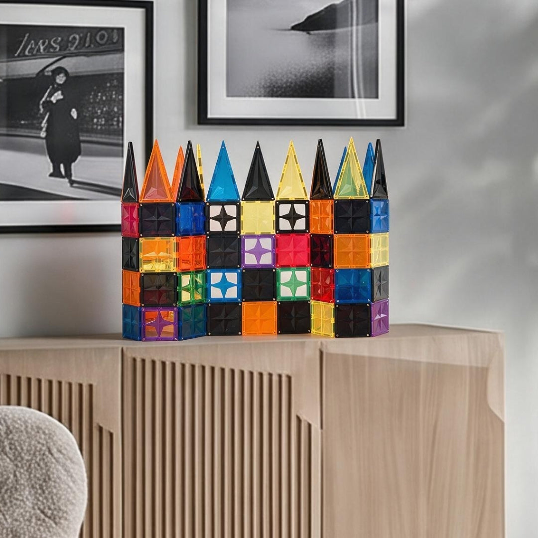Coblo Magnetische Tegels Zwart – 22 stuks incl. 2 auto-onderstellen in gebruik