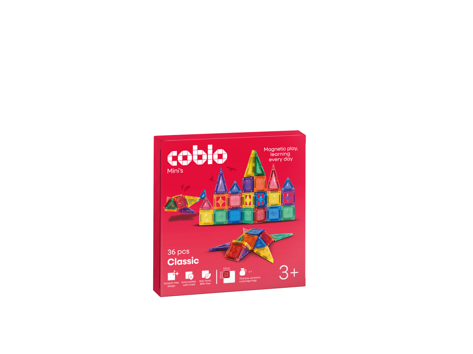 Coblo Mini Magnetische Tegels – 36 stuks verpakking