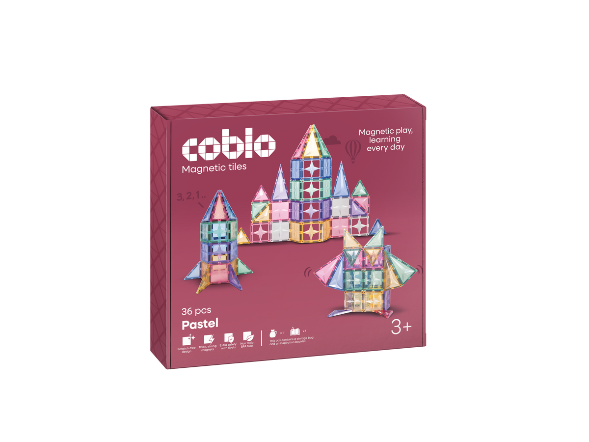 Coblo Magnetische Tegels Pastel – 36 stuks verpakking