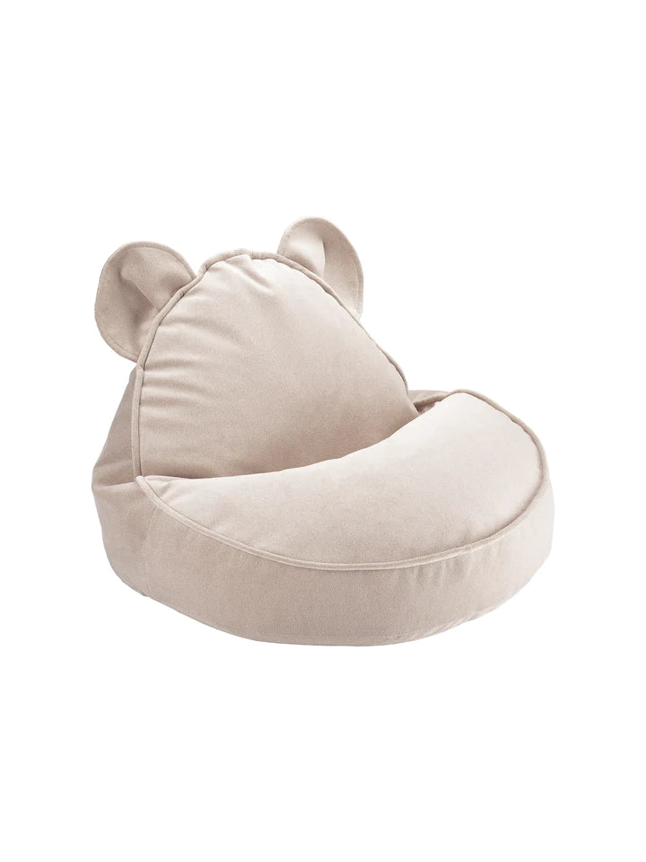 Wigiwama Dusty Beige Bear Beanbag - velvet zitzak