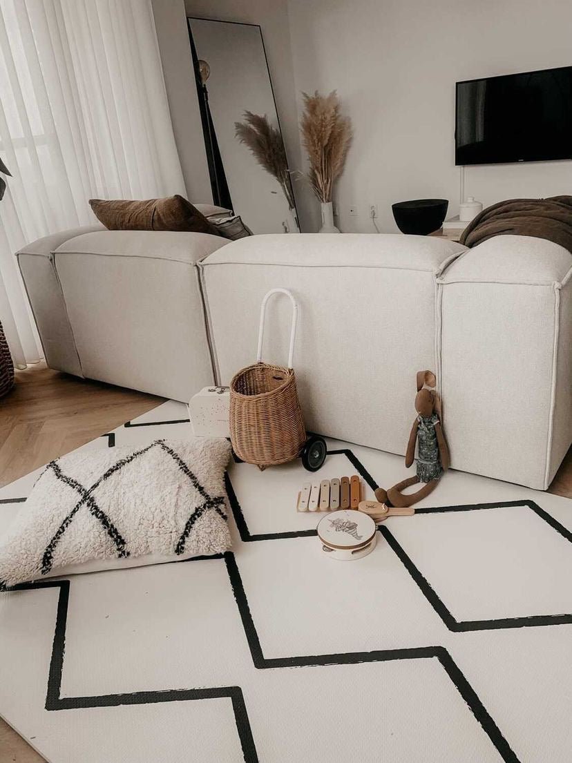 Eeveve speelmat Beni Ecru, tegels van 60 x 60 cm en 1,2 cm dik