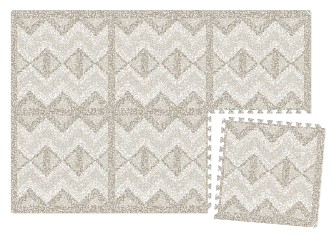 Eeveve speelmat Kilim Feather Gray, puzzelmat van EVA-schuim in zacht grijs
