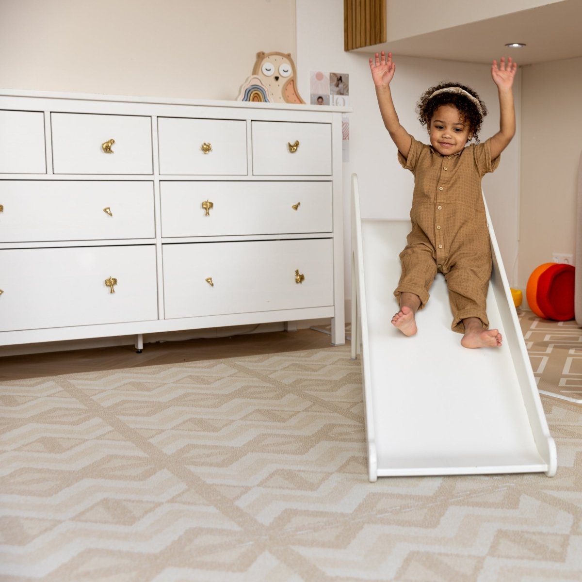 Eeveve speelmat Kilim Sand met kelimdessin voor de woonkamer
