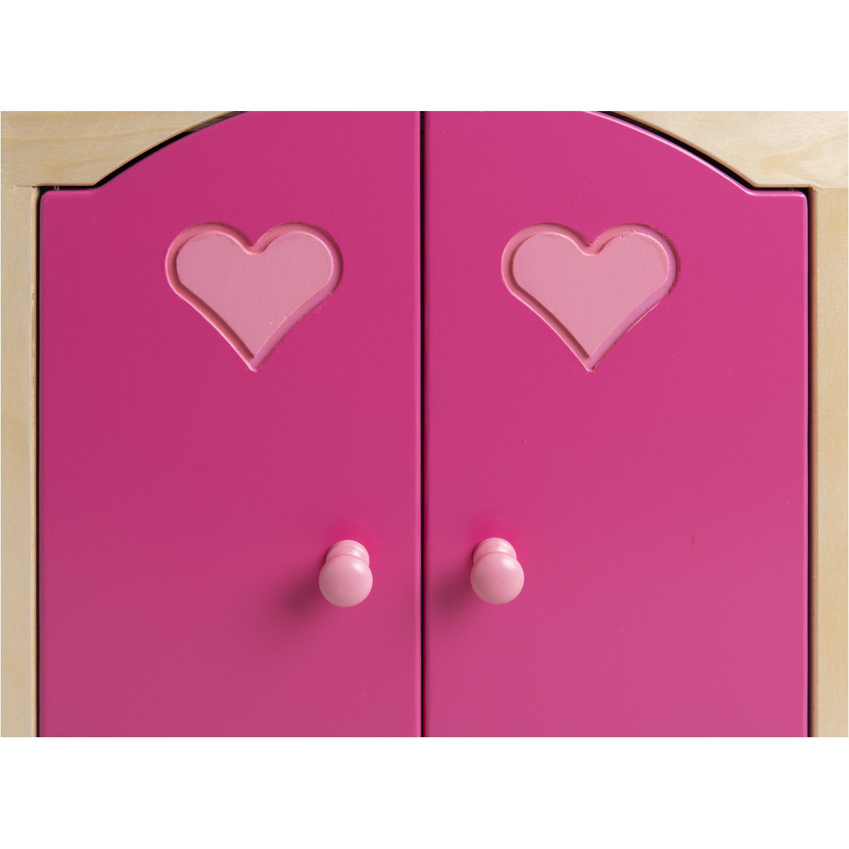 kledingkast voor de kinderkamer van hout in roze