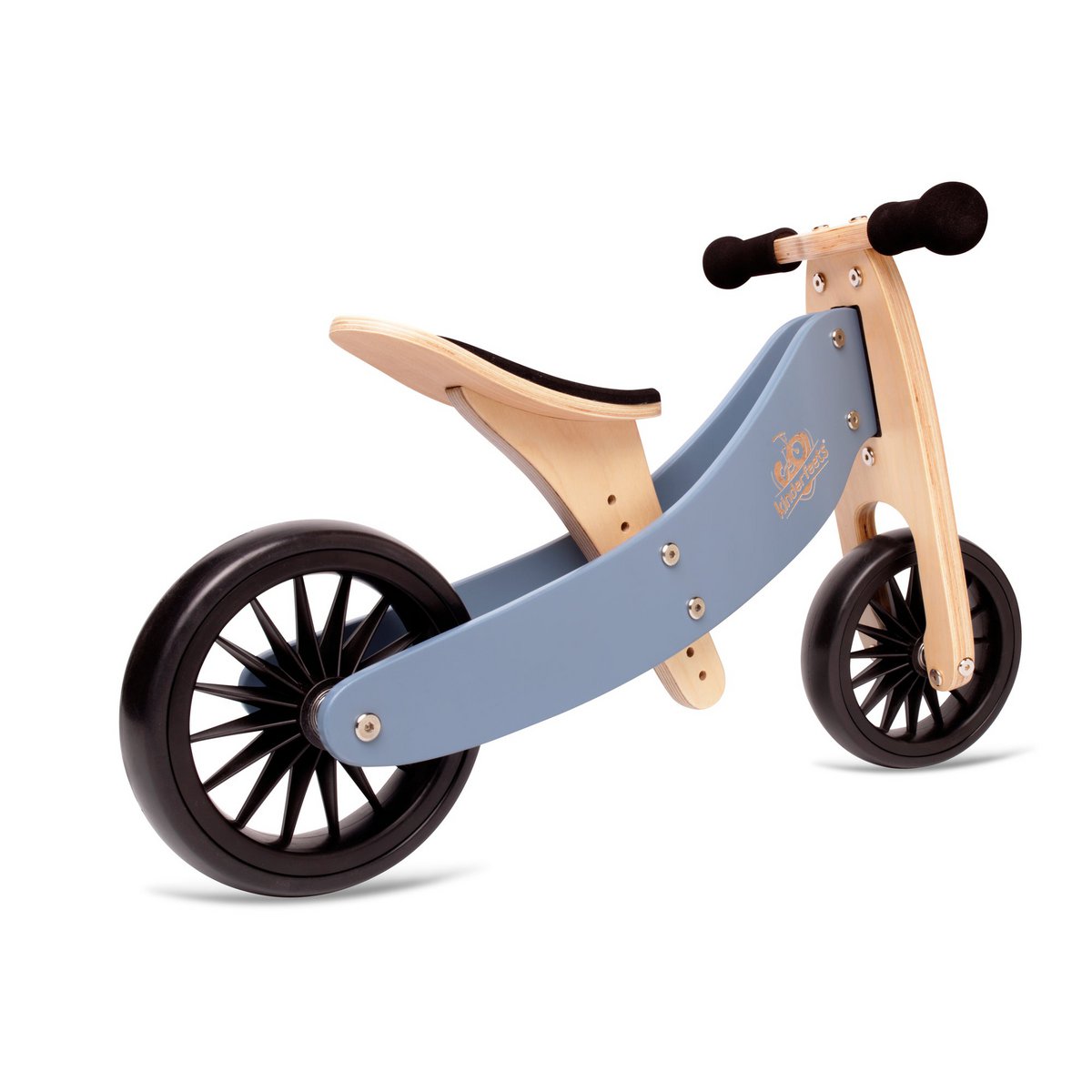Kinderfeets 2-in-1 houten loopfiets & driewieler Tiny Tot Plus - Slate Blue