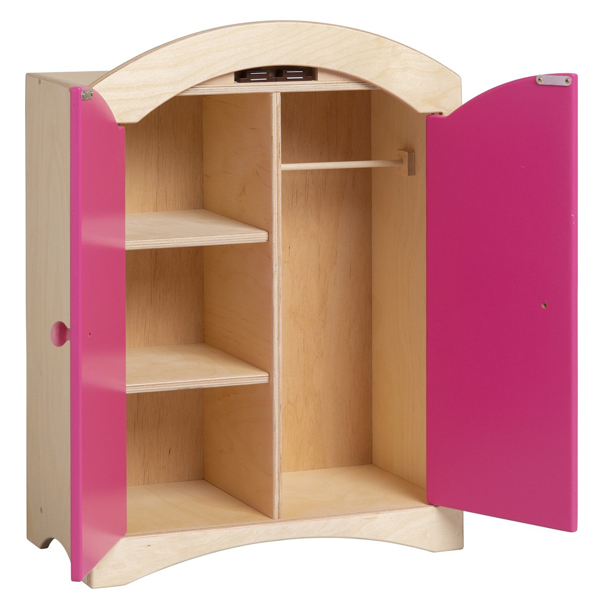 kledingkast voor de kinderkamer van hout in roze