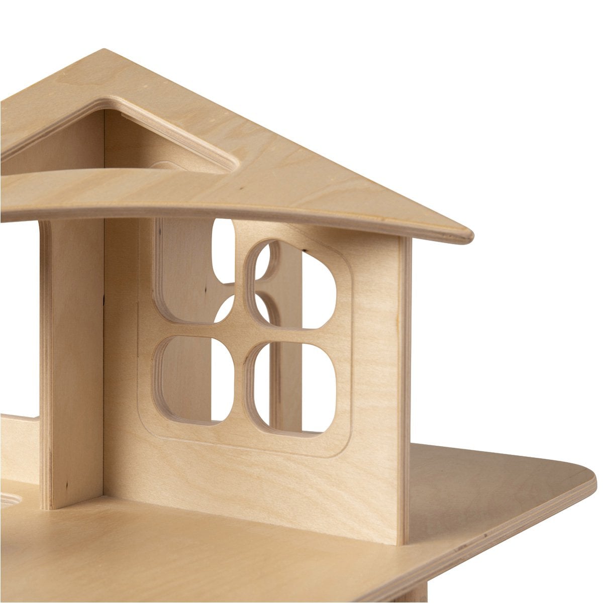 Van Dijk Toys houten speelgoed Poppenhuis open aan 4 zijden-naturel (geschikt voor kinderopvang)