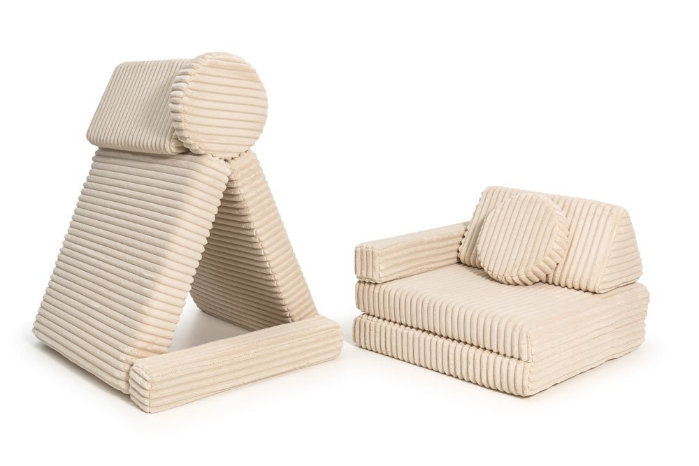 Shappy Speelbank Waffle 160 cm in Cream Beige