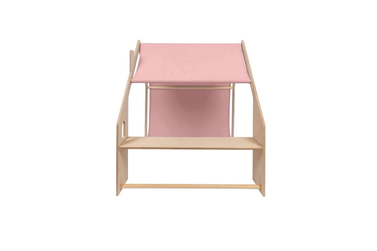 houten speelhuisje naturel met roze dak voor kinderkamer, aanvullende productfoto 6