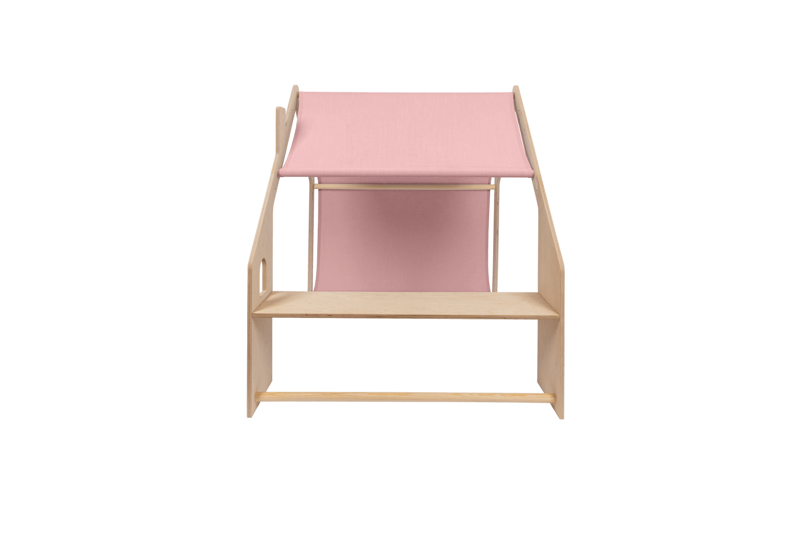 houten speelhuisje naturel met roze dak voor kinderkamer, aanvullende productfoto 6