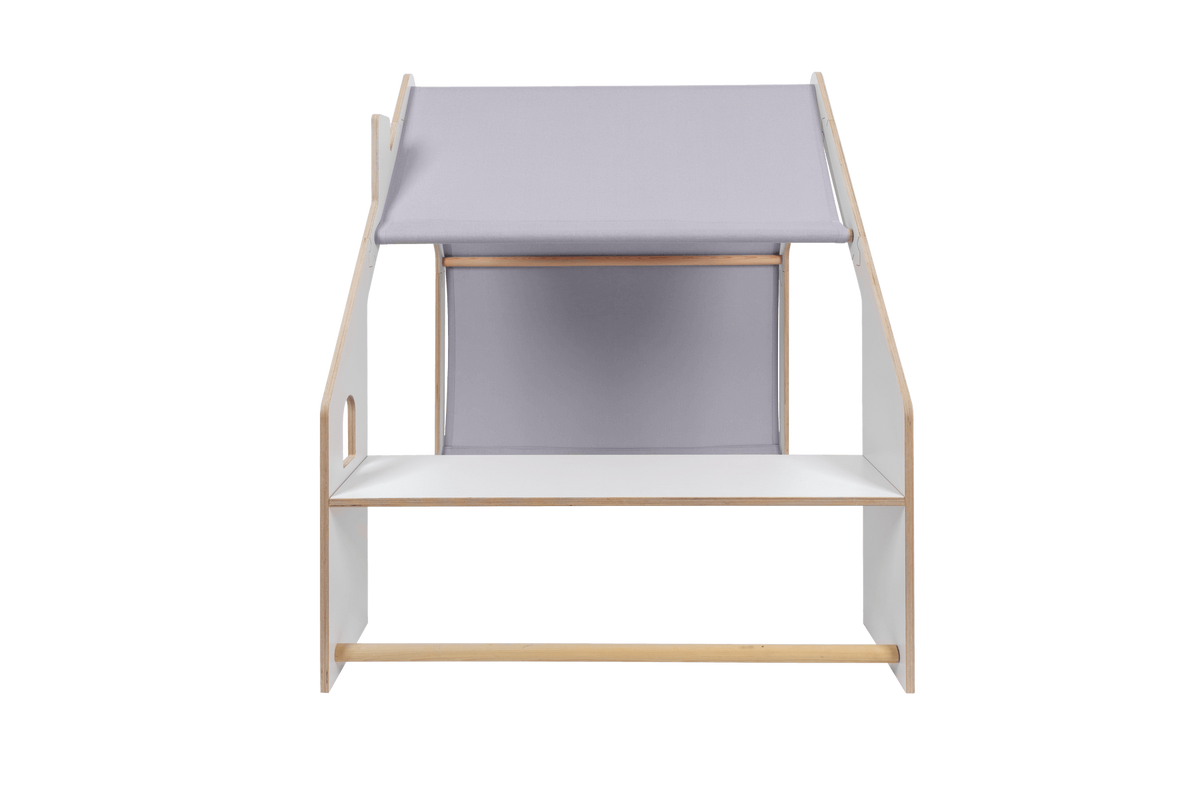 houten speelhuisje wit met blauw dak voor kinderkamer, aanvullende productfoto 6