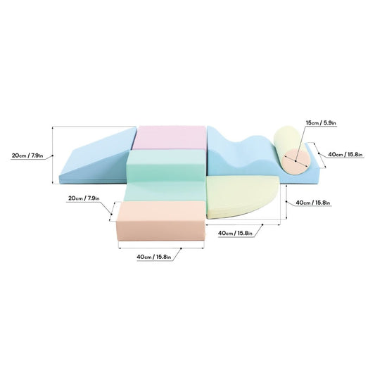 Soft Play bundel pastel - Explorer met wedge - Crawler