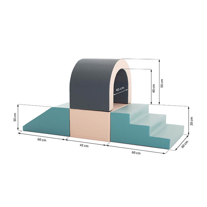 IGLU Tunnel soft play set met kruiptunnel en klimvormen