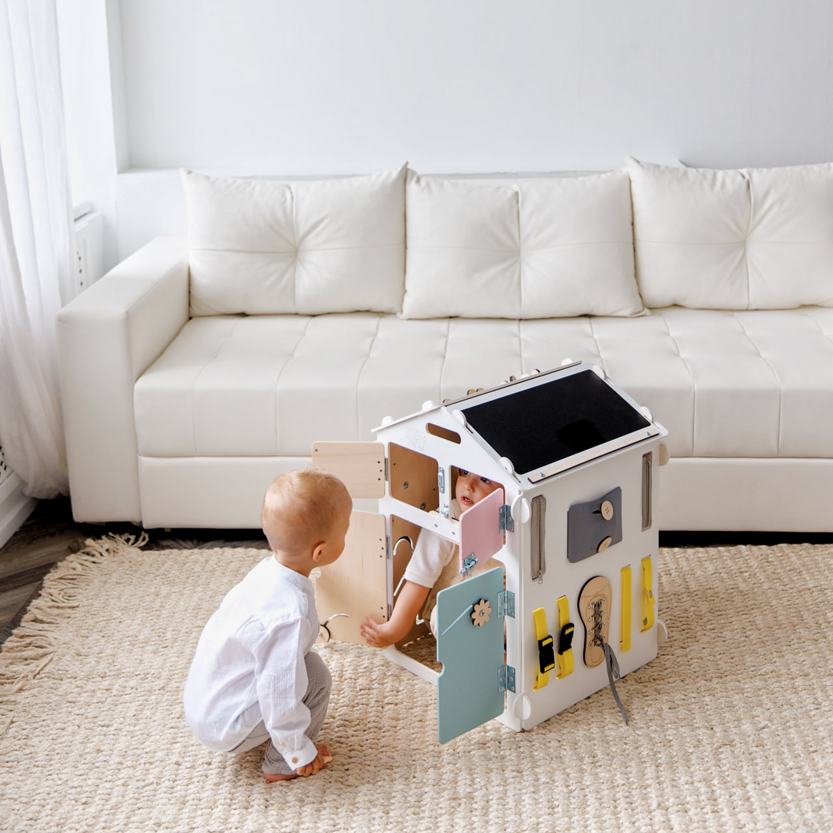 BusyBoard Sensory Play House White/Pastel - Limited Edition