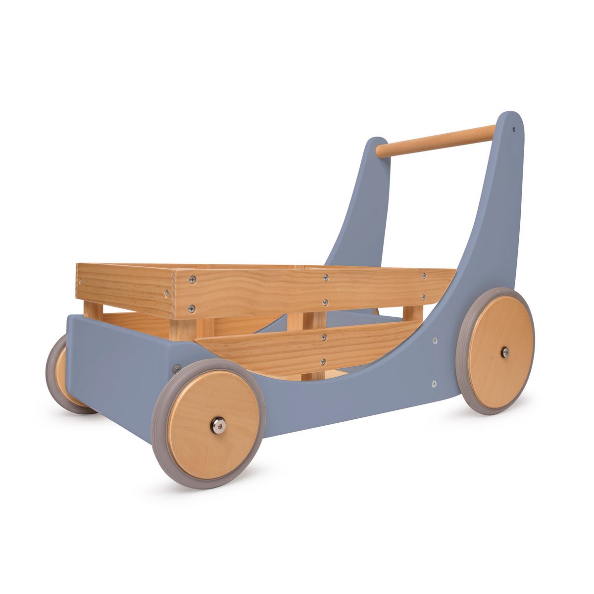 Kinderfeets 2 - in - 1 houten opbergkar & loopwagen - Slate Blue - 