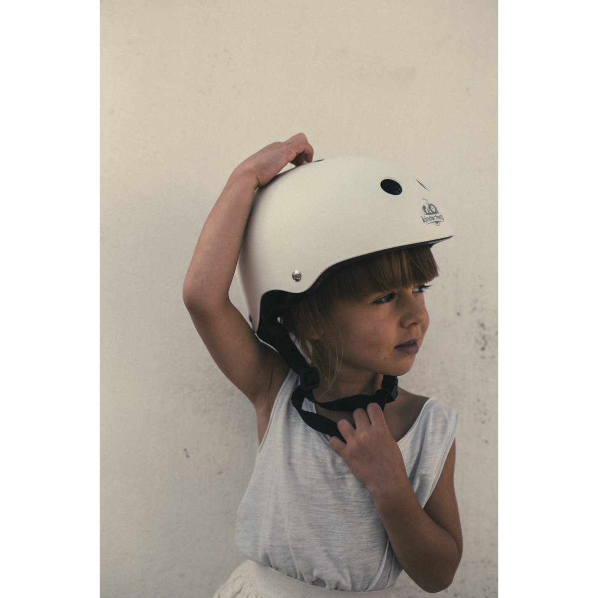 Kinderfeets kinderhelm voor op de fiets / fietshelm voor kinderen - mat wit - 