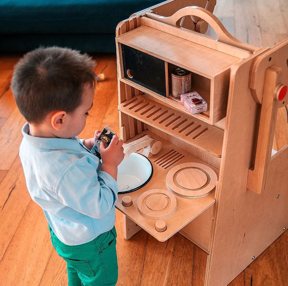Mini keuken met kookplaat en spoelbak – Leea speelmodule