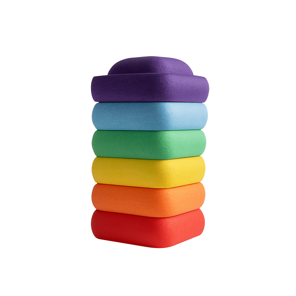 Jindl stapelstenen regenboog - 6 stuks - 