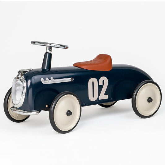 Vintage running car blue - roadster racing car