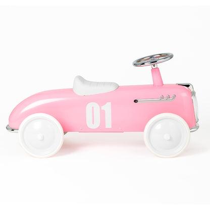 Vintage running car pink - roadster racing car