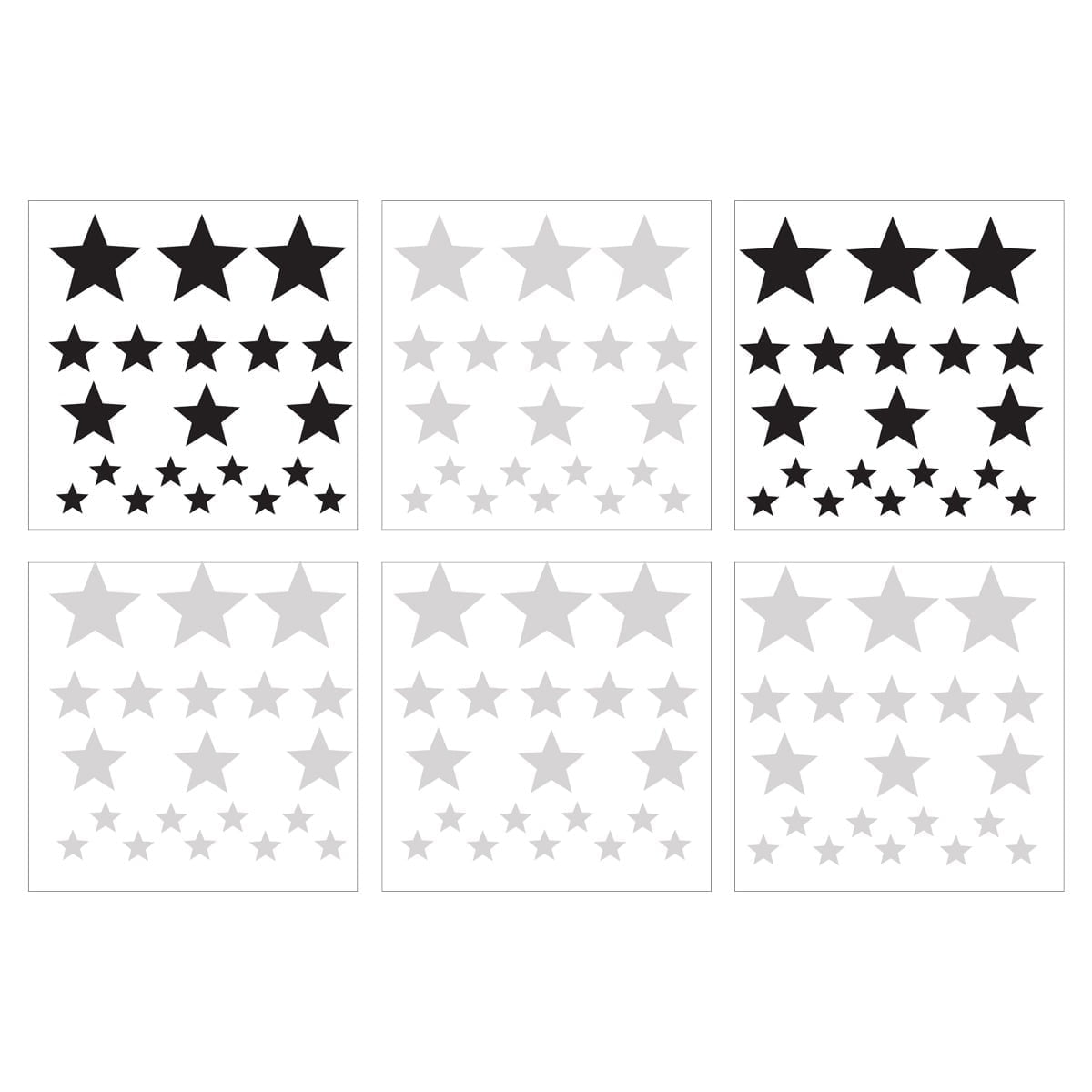 Set: Sterne Grau Schwarz