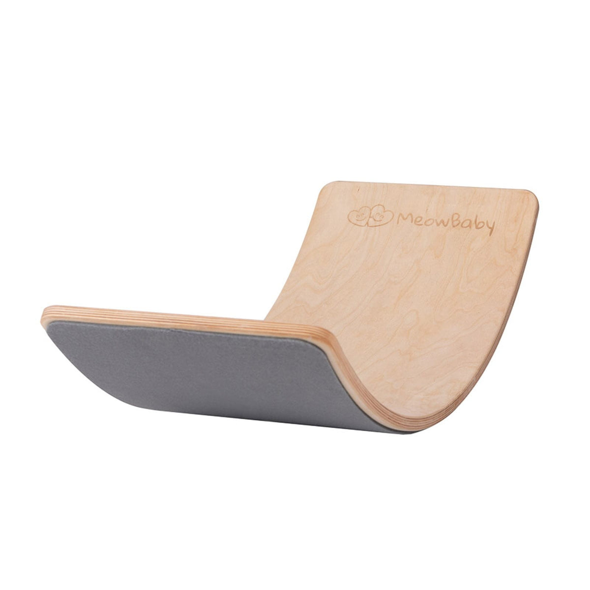 MeowBaby houten balansbord naturel met grijs vilt