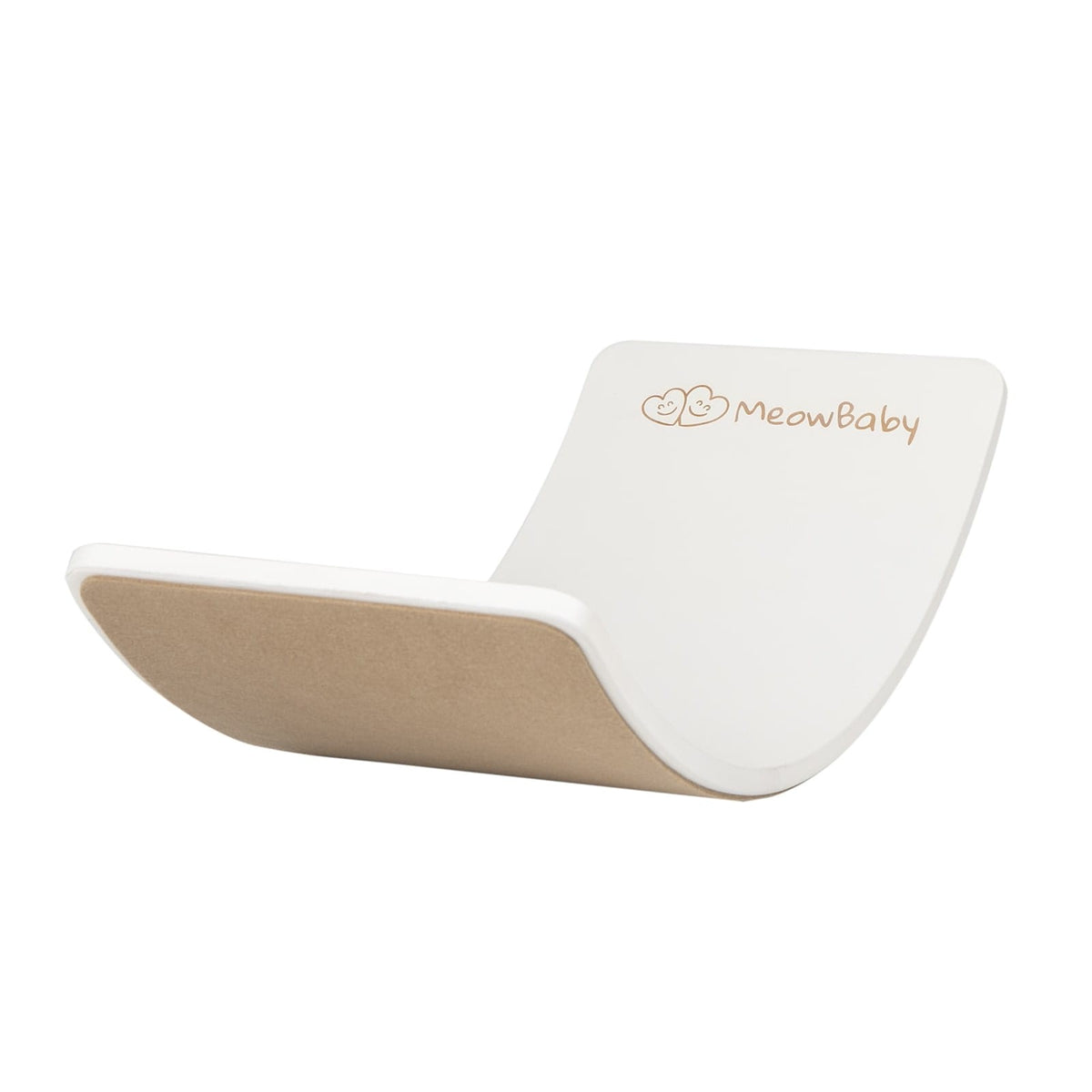 MeowBaby houten balansbord wit met beige vilt