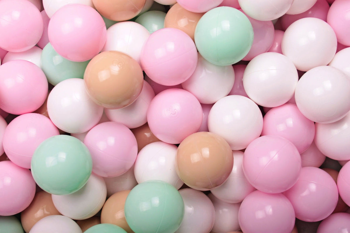 MeowBaby ballenbakballen 200 stuks – Beige, mint, pastelroze en wit