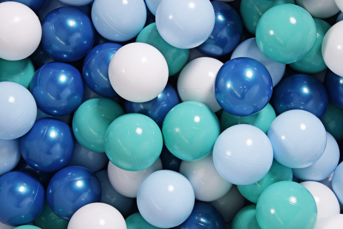 MeowBaby ballenbakballen 200 stuks – Blauw, turquoise en wit
