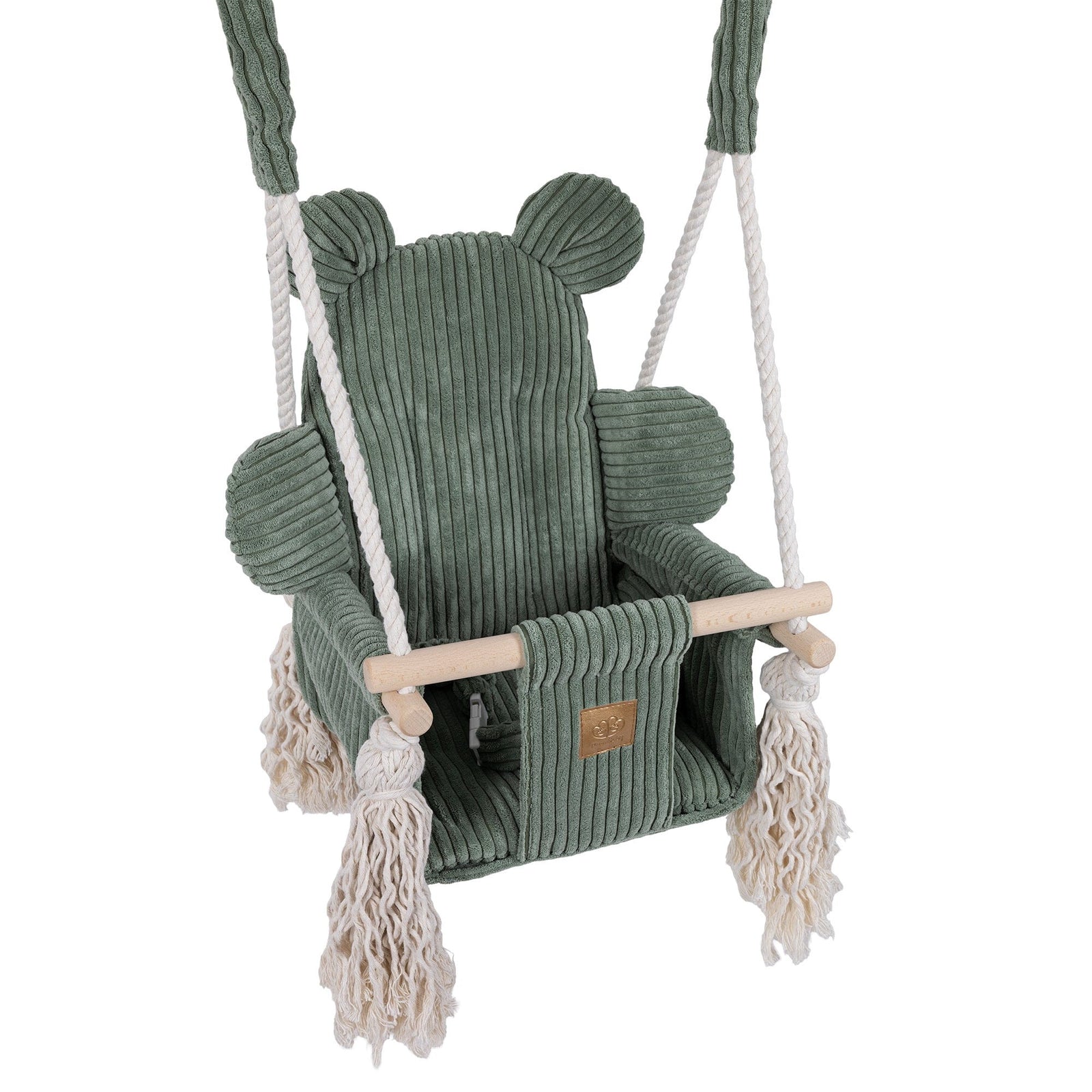 MeowBaby Bear Swing berenvormige binnenschommel in olijfgroen