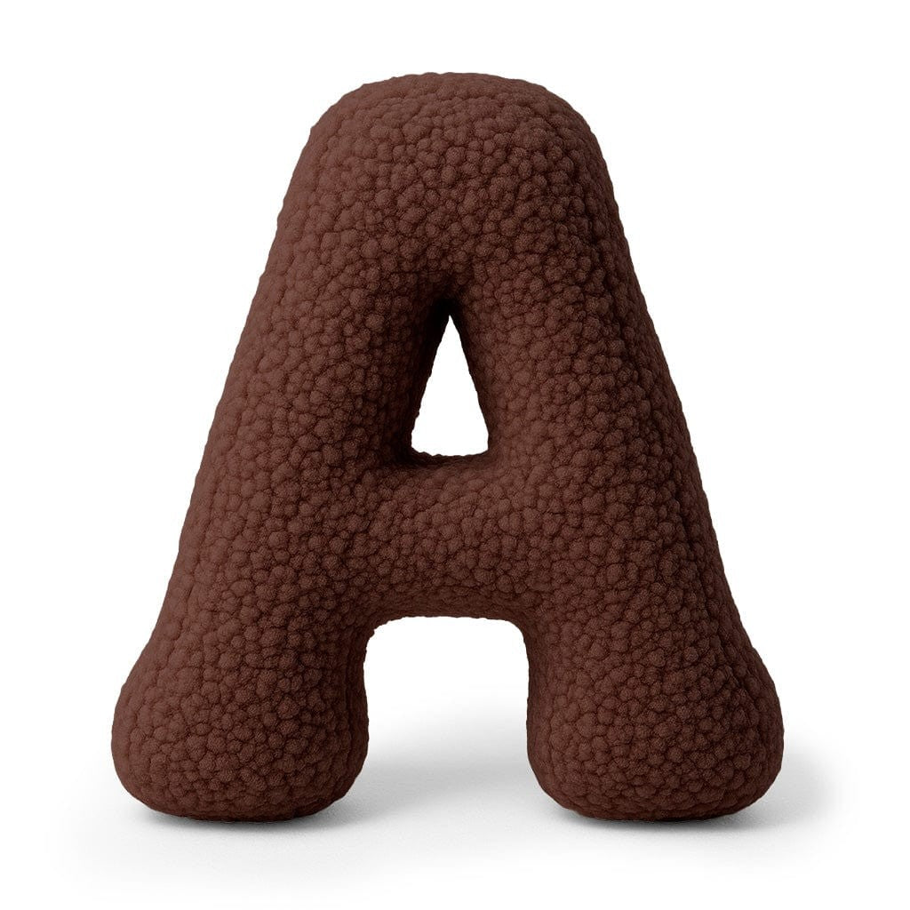 Bearly-letterkussen in de vorm van letter A, donkerbruin van MeowBaby