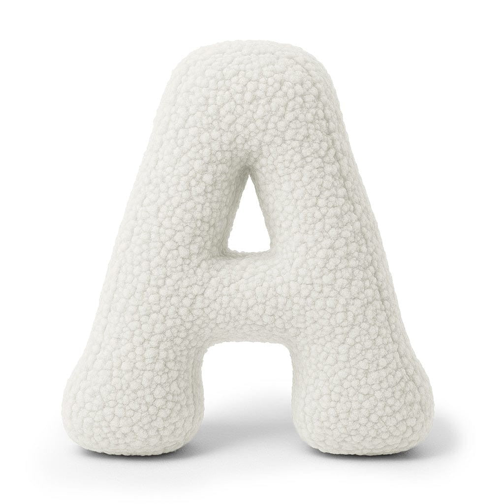Bearly-letterkussen in de vorm van letter A, gebroken wit van MeowBaby