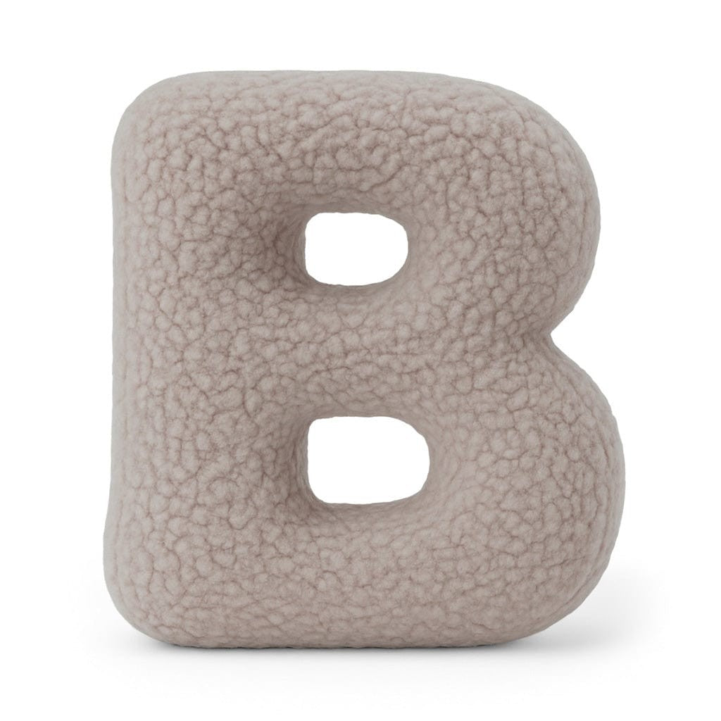Bearly-letterkussen in de vorm van letter B, lichtgrijs van MeowBaby